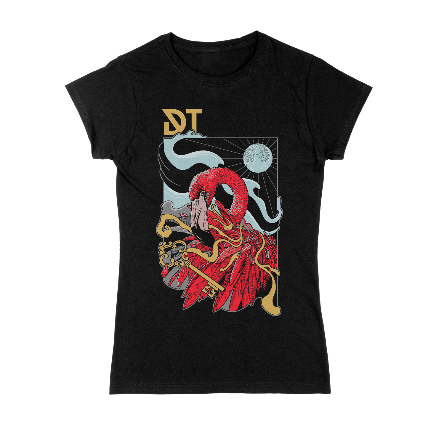 Flamingo Girlie T-Shirt - Dark Tranquillity