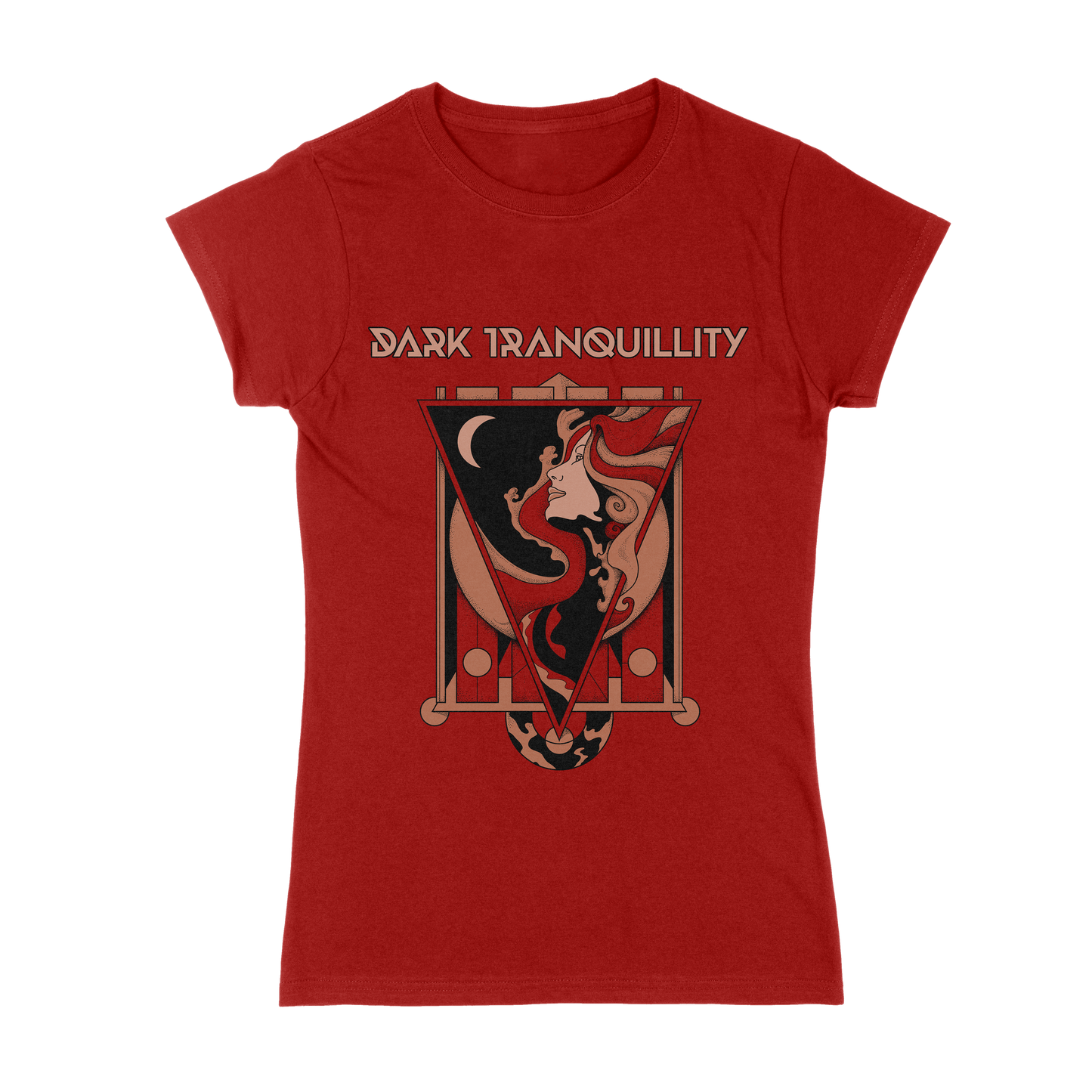 Red Lady Girlie T-Shirt - Dark Tranquillity